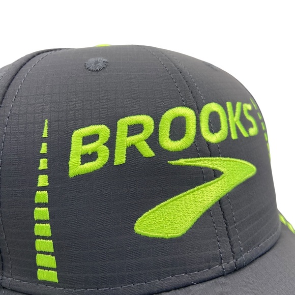 Cap America BROOKS Gray and Lime Green Baseball Cap Adjustable Golf Hat - Picture 2 of 7